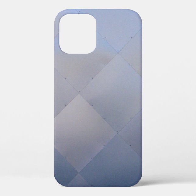 Modern Shiny Checkered Metal Blue Case-Mate iPhone Case (Back)
