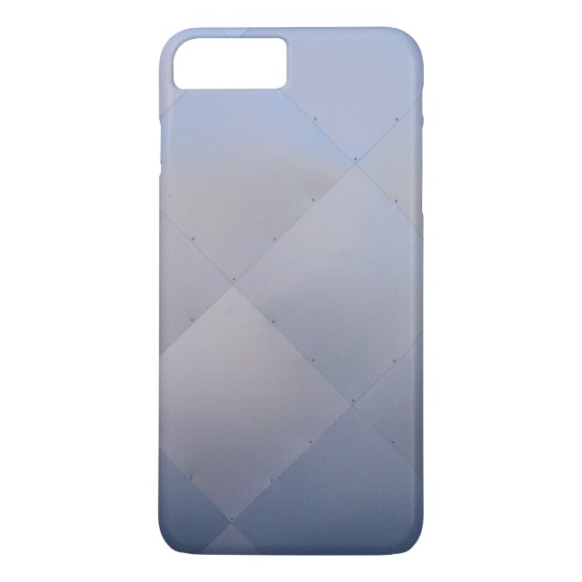 Modern Shiny Checkered Metal Blue Case-Mate iPhone Case (Back)