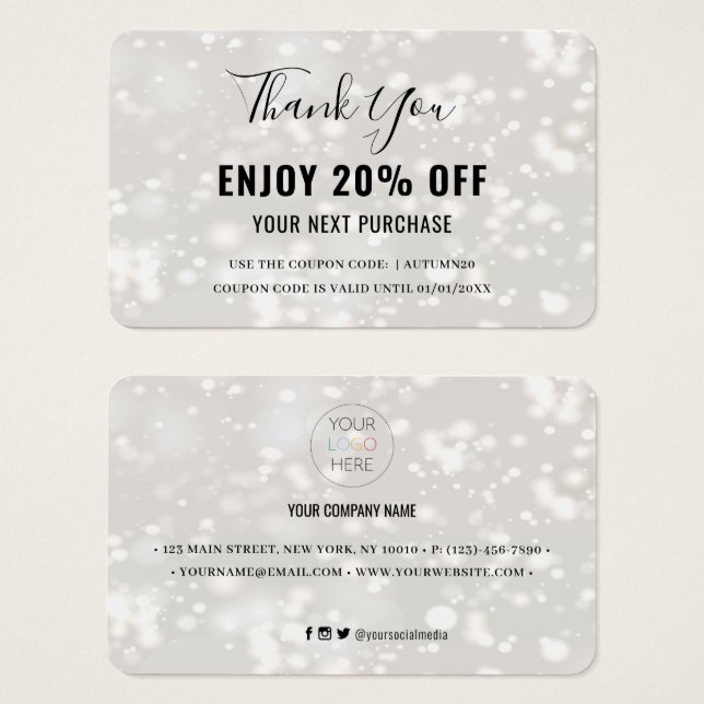 Modern Shiny Discount Coupon Card (Front & Back)