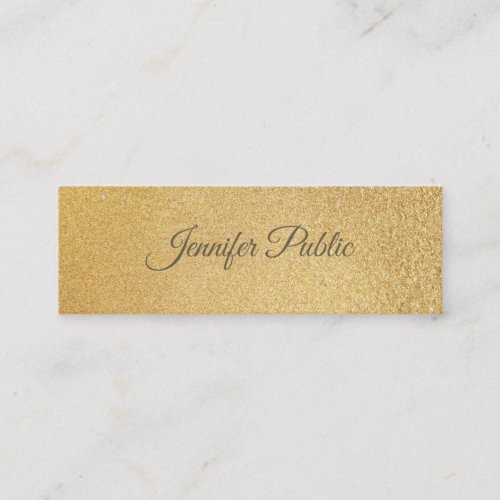 Modern Shiny Gold Foil Glamorous Template Elegant Mini Business Card