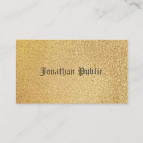 Modern Shiny Gold Foil Glamour Plain Sophisticated Business Card