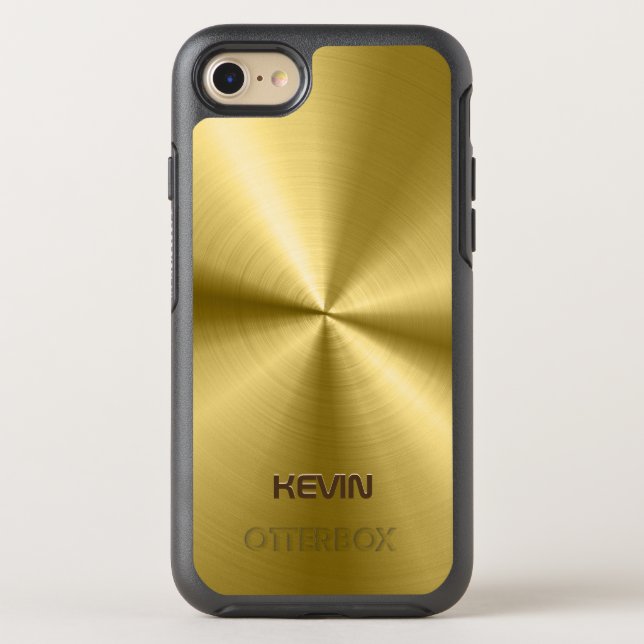 Modern Shiny Gold Metallic Texture Print Otterbox iPhone Case (Back)