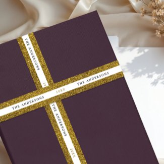 Modern Shiny Gold White Sparkle Glitter Name Typo