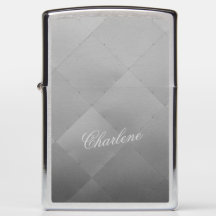 Modern Shiny Gray Metallic Aluminum custom Name