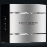 Modern Shiny Silver & Black Stripes 3 Ring Binder<br><div class="desc">Simple modern shiny silver and black stripes. Contemporary geometric minimalistic design.</div>