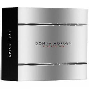 Modern Shiny Silver & Black Stripes 3 Ring Binder