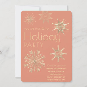 Modern shiny snowflakes corporate Holiday party Invitation