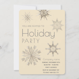 Modern shiny snowflakes corporate Holiday party Invitation
