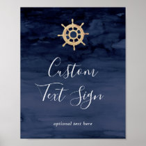 Modern Ship Helm Cards &amp; Gifts Custom Text Sign