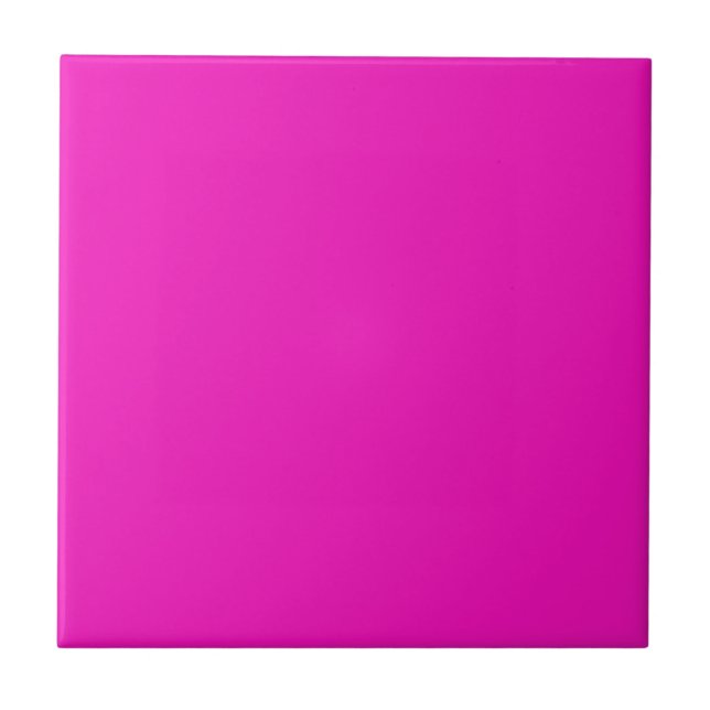 Modern Shocking Pink Solid Color | Deep Pink Ceramic Tile (Front)