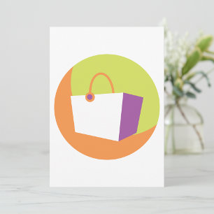 Modern Shopping Bag Icon Minimalist Retail Invitation
