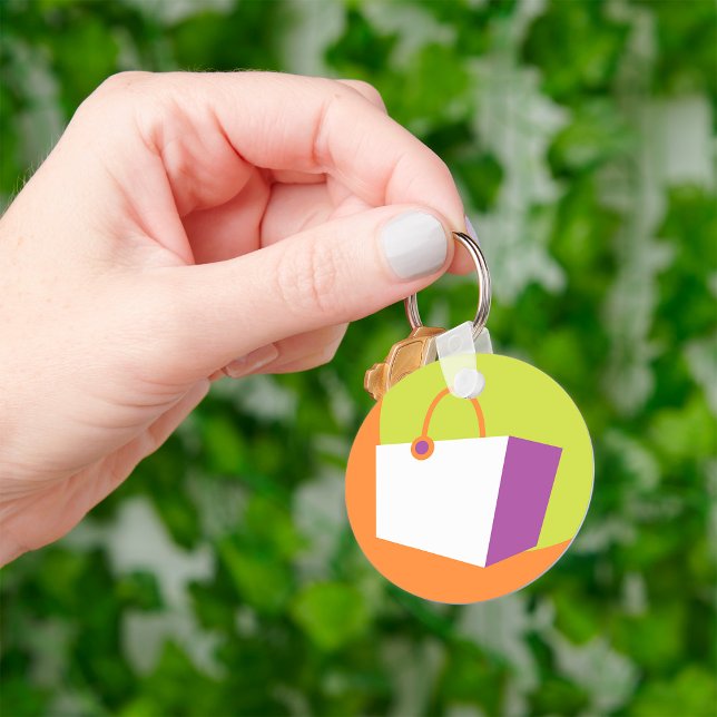 Modern Shopping Bag Icon Minimalist Retail Keychain (Creator Uploaded)
