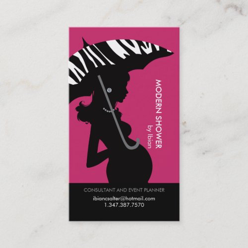 Modern Shower in Pink Business Card