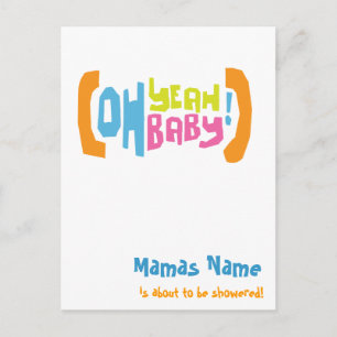 Modern Shower Invites - Oh Yeah Baby!