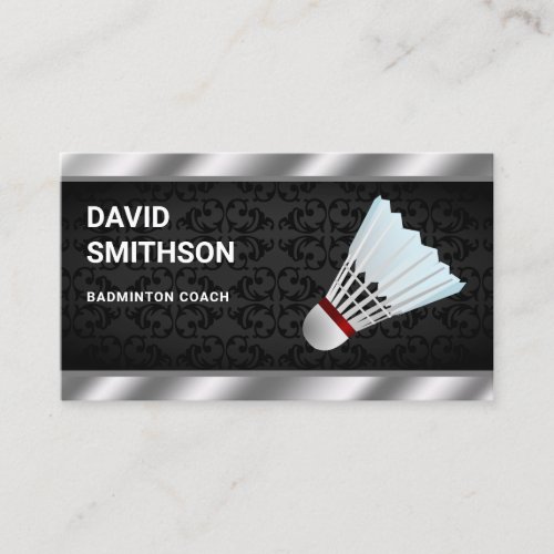 Modern Shuttlecock Professional Badminton Coach Business Card