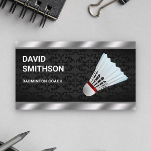 Modern Shuttlecock Professional Badminton Coach Business Card