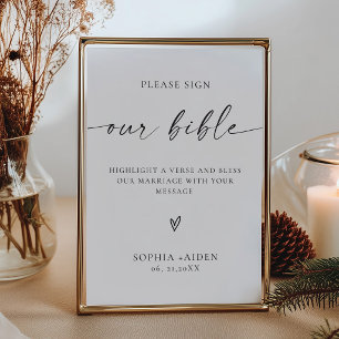 Modern Sign Our Bible Wedding Guestbook Sign