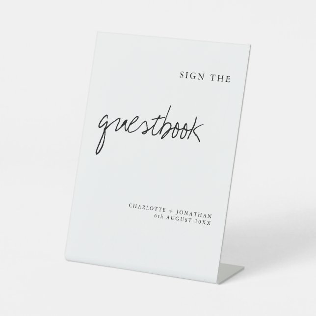 Modern Sign the Guestbook Wedding Sign (Front)