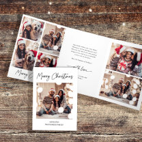 Modern Signature   Black and White Multi Photo Tri-Fold Holiday Card