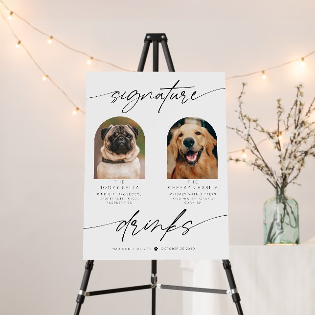 Modern Signature Drinks Pet Photo Foam Board (In Situ (Stand))