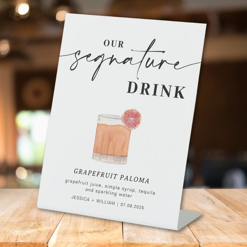 Modern Signature Drinks Wedding Bar Sign