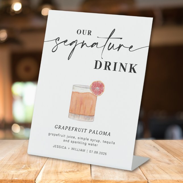 Modern Signature Drinks Wedding Bar Sign (Creator Uploaded)