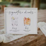 modern signature drinks wedding sign bar sign<br><div class="desc">this signature drinks sign features a stunning calligraphy font and a modern typeface. This sign allows you to choose from popular drinks to make this sign completely fit your events   needs!</div>