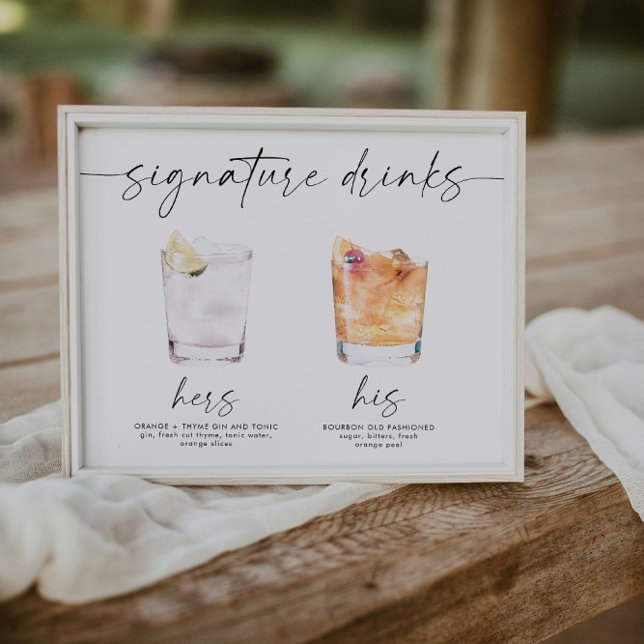 modern signature drinks wedding sign bar sign (Creator Uploaded)