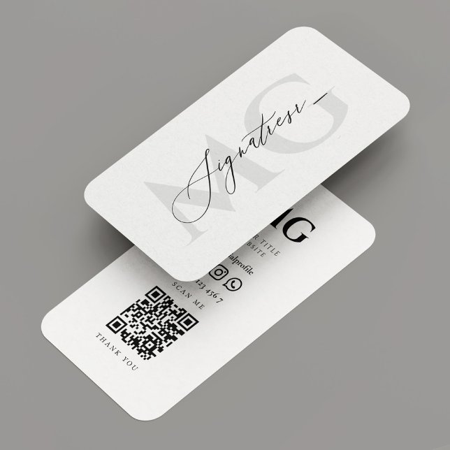 Modern Signature Professional Elegant White Business Card (Modern Signature Professional Elegant White Business Card
)