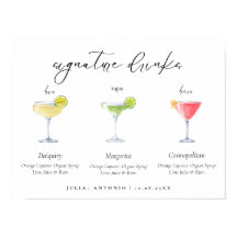 Modern Signature Wedding Cocktails Drinks Sign