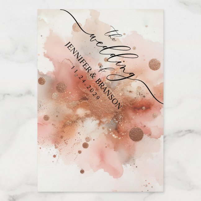 Modern Signs Rose Gold Watercolor Wedding Envelope Liner