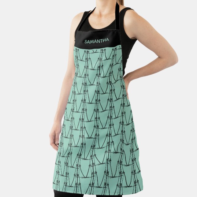  Modern Silhouette Coconut Trees Pattern  Apron (Insitu)