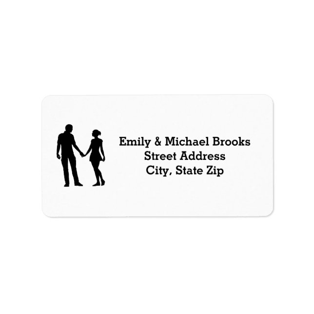 Modern Silhouette Couple - Address Labels (Front)
