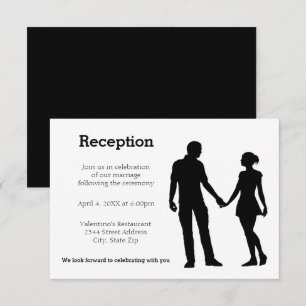 Modern Silhouette Couple - Reception Invitation