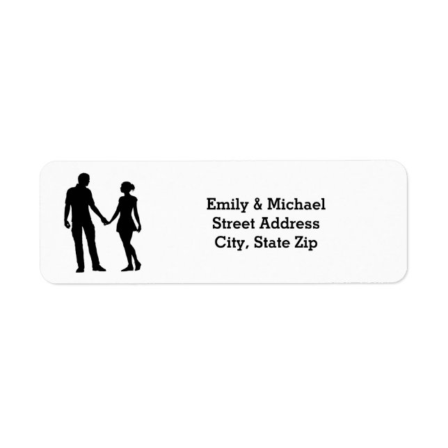 Modern Silhouette Couple - Return Address Labels (Front)