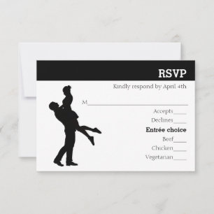 Modern Silhouette Couple - RSVP Card