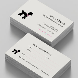 Modern Silhouette Dog Grooming Appointment Card