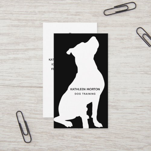 Modern Silhouette Dog Trainer Business Card