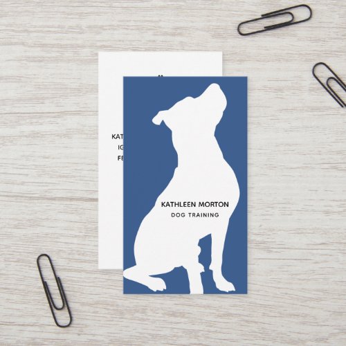 Modern Silhouette Dog Trainer Business Card