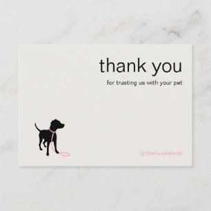 Modern Silhouette Dog Walking QR Code Thank You Card