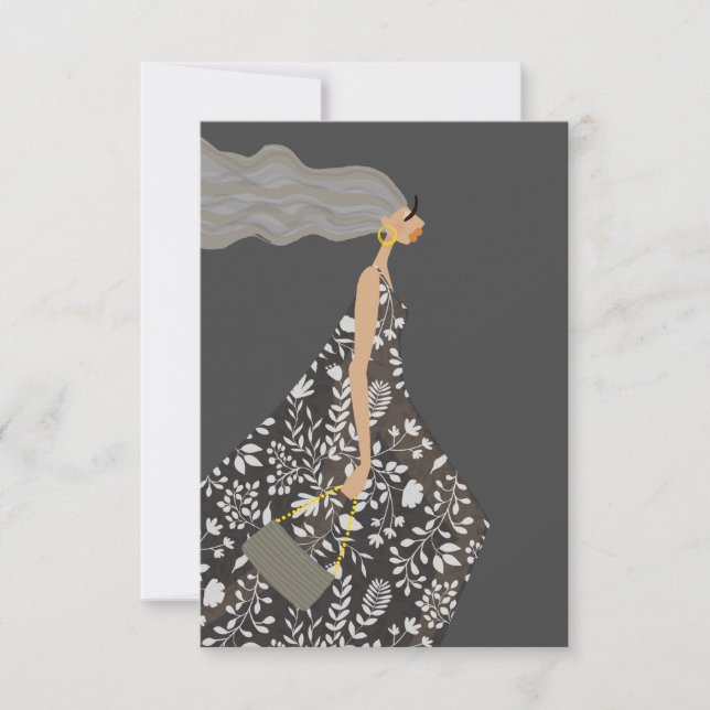 Modern Silhouette Style Glam Fashion Art Card (Front)