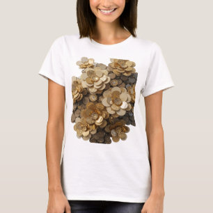 Modern Silver ABSTRACT ART Statement Design T-Shirt