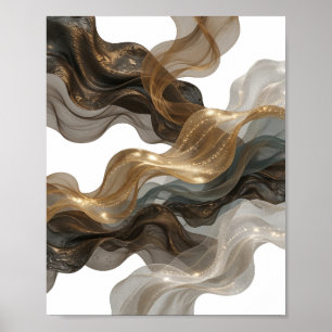 Modern Silver ABSTRACT ART Statement Tee Poster