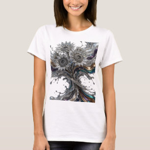 Modern Silver ABSTRACT ART Wearable Art T-Shirt