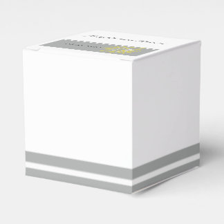 Modern Silver and Buttercup Flower Favor Box