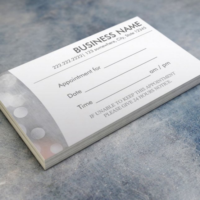 Modern Silver Appointment Business Card (Creator Uploaded)