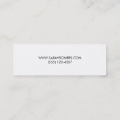 Modern Silver Black Linen Striped Makeup and Hair Mini Business Card (Back)