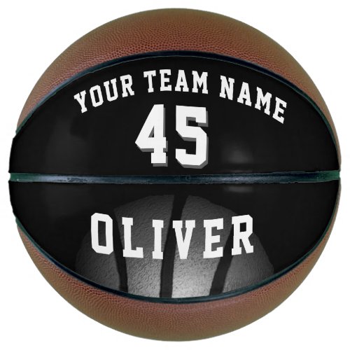 Modern Silver Black Player Team Name Number Basketball