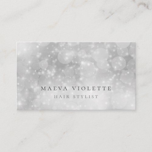 Modern Silver Bokeh Business Card