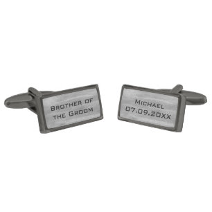 Modern Silver Brother of the Groom Cufflinks